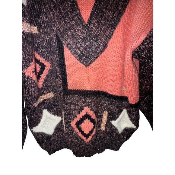 Vintage Sweater Plus Size 2X V-Neck Cozy Cosby Eighties Luxury Funky Hip Hop Y2K - Picture 5 of 8